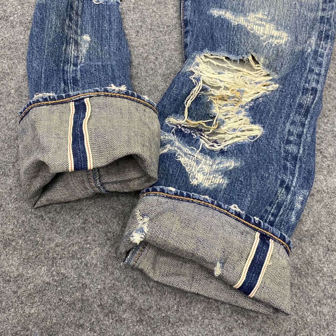 If Six Was Nine Genuine Vintage Goa Selvegde Distressed Denim Size US 32 / EU 48 - 8 Thumbnail
