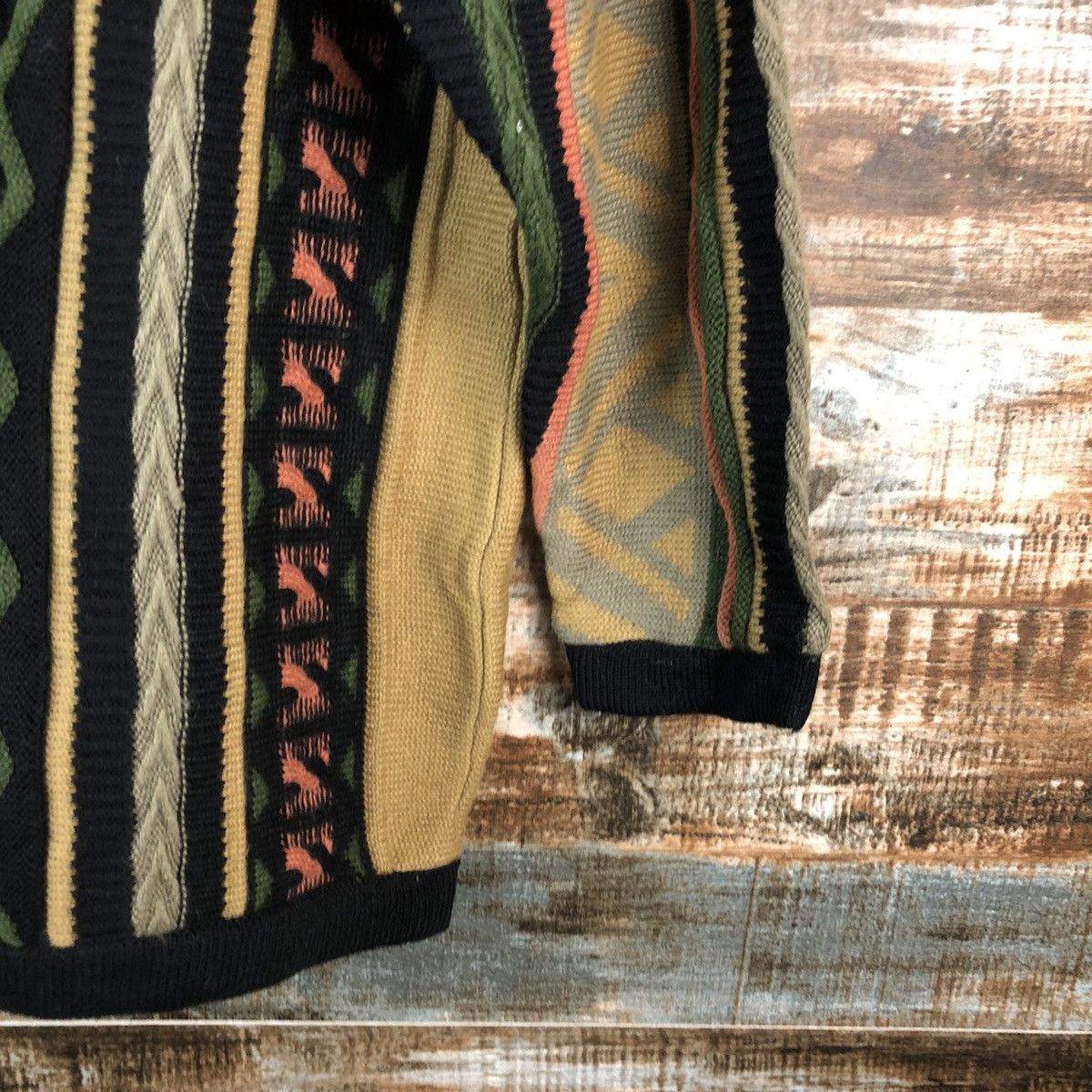 Homespun Knitwear Sel Suche japan Brown stripe like coogi Knitwear #A2505 Size US S / EU 44-46 / 1 - 8 Thumbnail