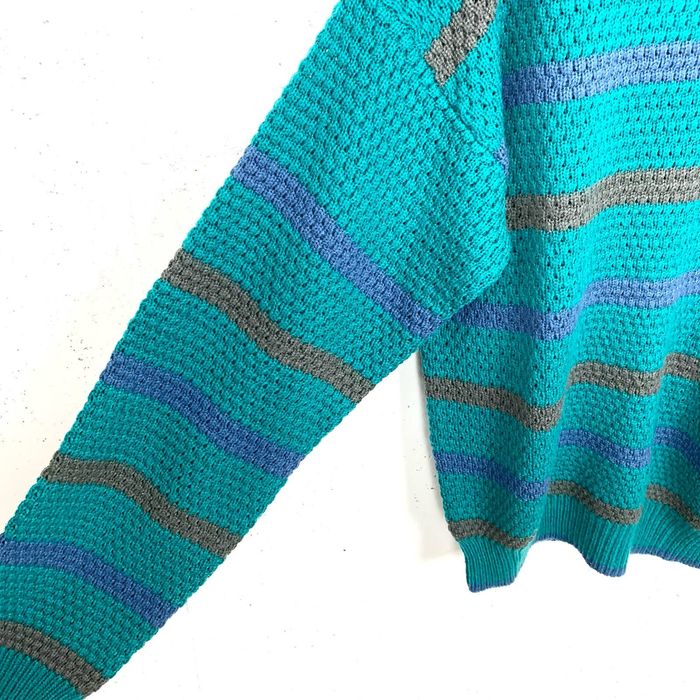 Other Vintage Westchester Classics Dad Striped Sweater Chunky Blue