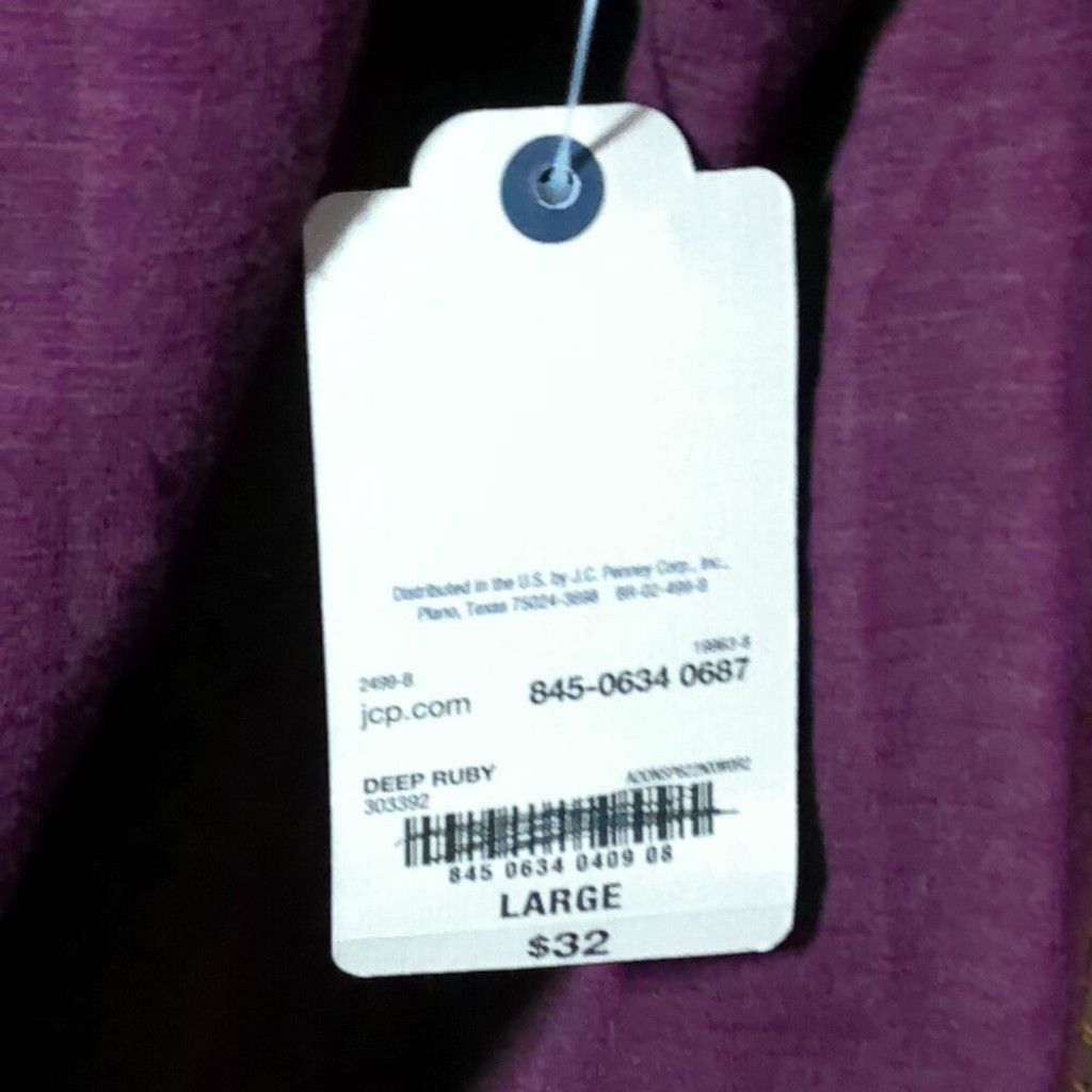 St. Johns Bay St. John's Bay Merlot Long Sleeve Henley Tee Size L / US 10 / IT 46 - 4 Thumbnail
