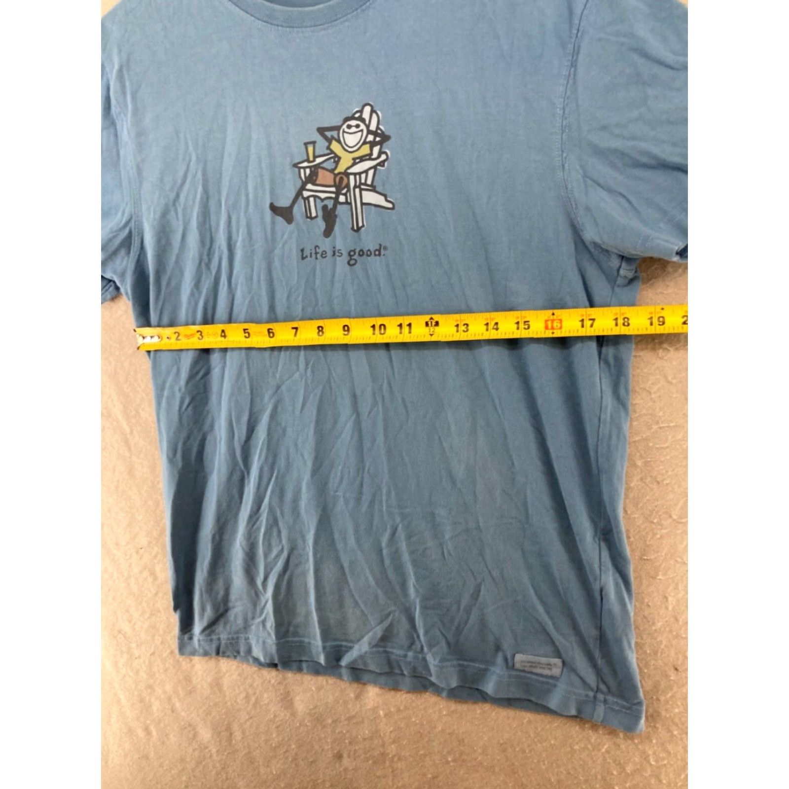 Life is Good Life Is Good Graphic Print T-Shirt Small Blue Classic Fit Beach Outdoor Mens Size US S / EU 44-46 / 1 - 2 Thumbnail