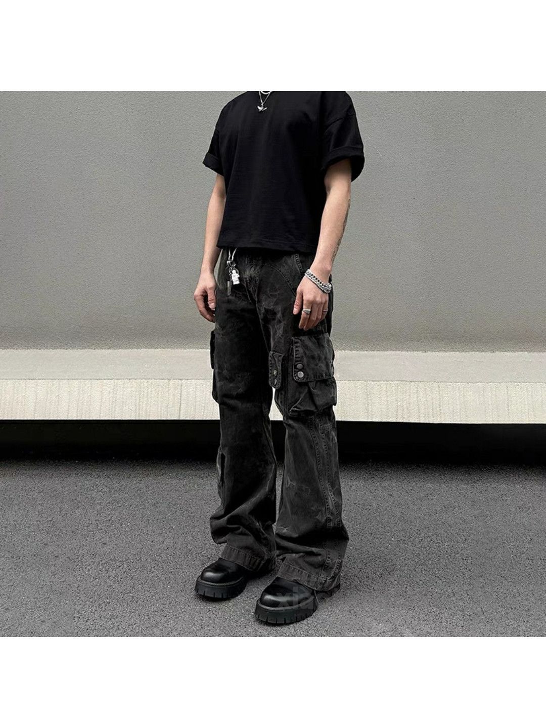 Jean × Vintage washed faded tie dye utility skate hiphop cargo jeans Size US 28 / EU 44 - 1 Thumbnail