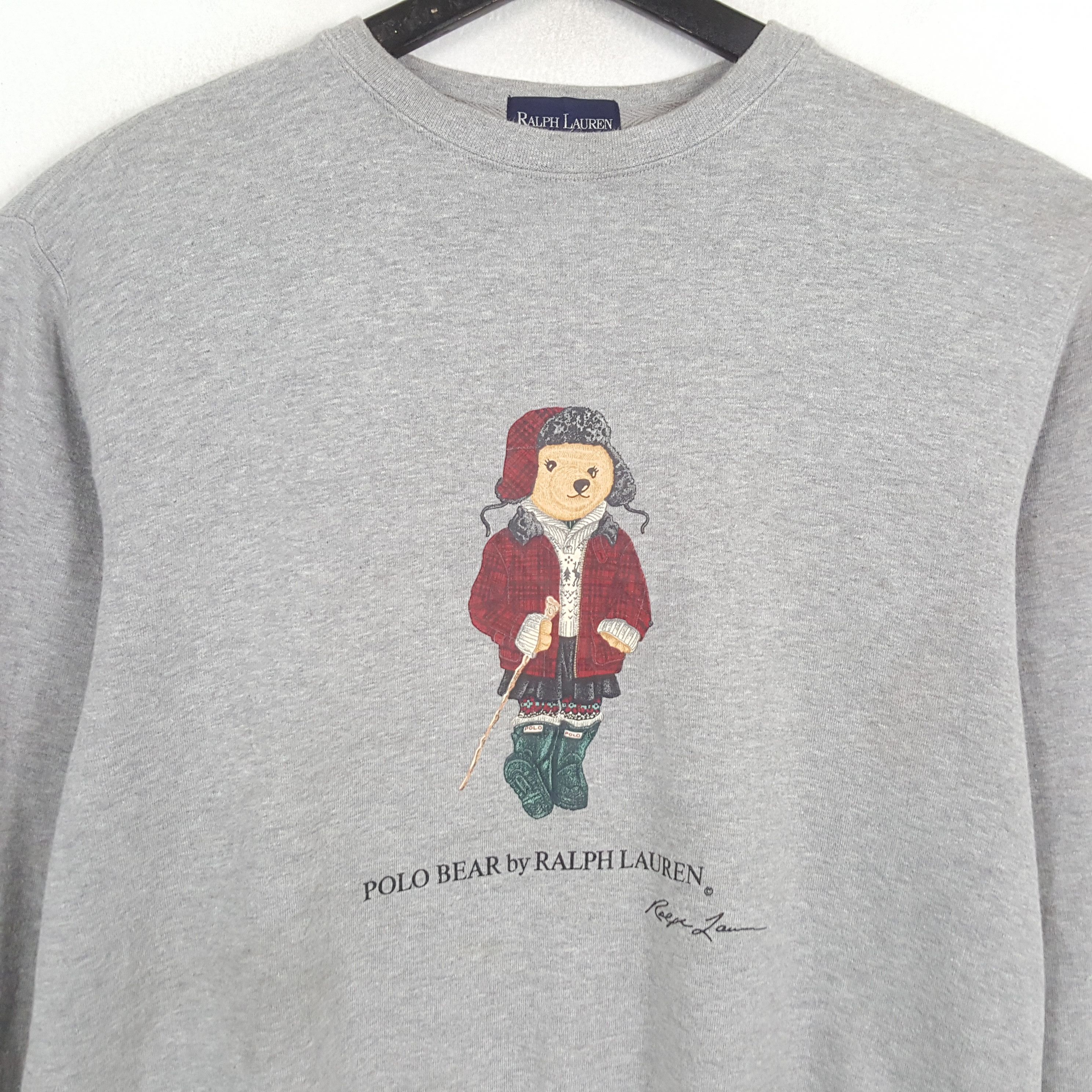 Polo Ralph Lauren × Vintage POLO BEAR by RALPH LAUREN Rare Design Fashion Sweatshirt Size US M / EU 48-50 / 2 - 2 Thumbnail