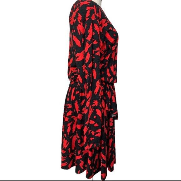 Zara Zara Trafaluc S/S18 Red Black Printed Dress Size L Size L / US 10 / IT 46 - 3 Thumbnail
