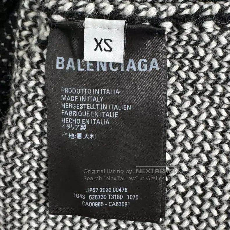 Balenciaga Balenciaga Black and White Bullet Rain Logo Knitwear XS Size US XS / EU 42 / 0 - 4 Thumbnail