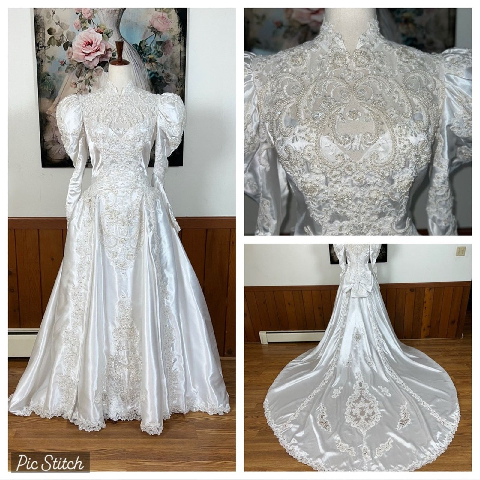 Vintage Preserved Vintage 90s Eden Bridals Cathedral Wedding Gown! Size L / US 10 / IT 46 - 1 Thumbnail