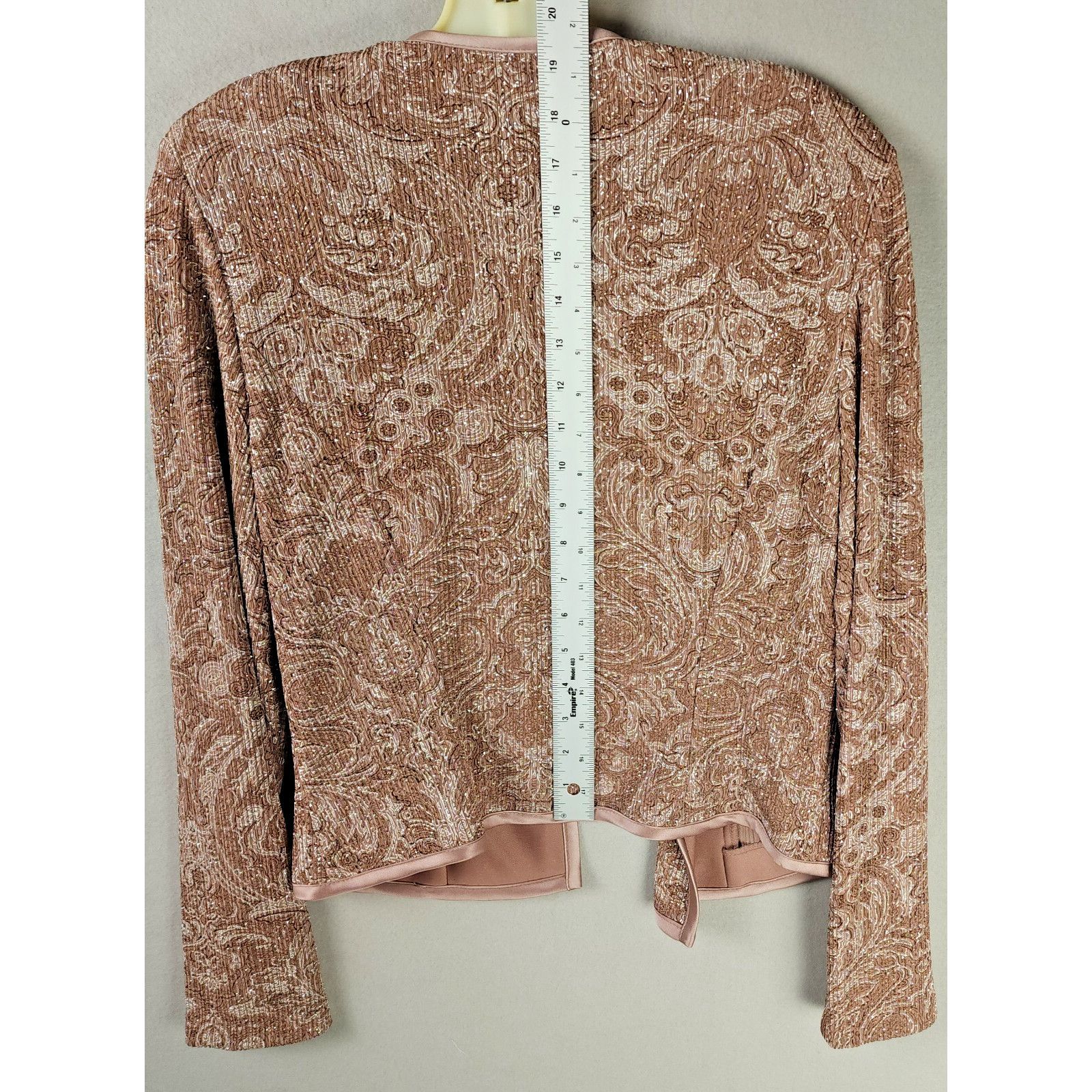 Vintage La Nuit Long Gown-Long Sleeve Jacket- Pink Paisely- Size 10 Size L / US 10 / IT 46 - 8 Thumbnail