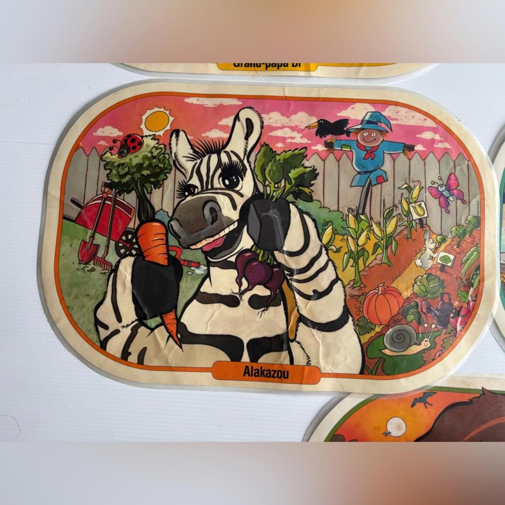 Designer Set of 7 Vintage Passe-Partout Canada Retro TV Placemats Size ONE SIZE - 5 Thumbnail