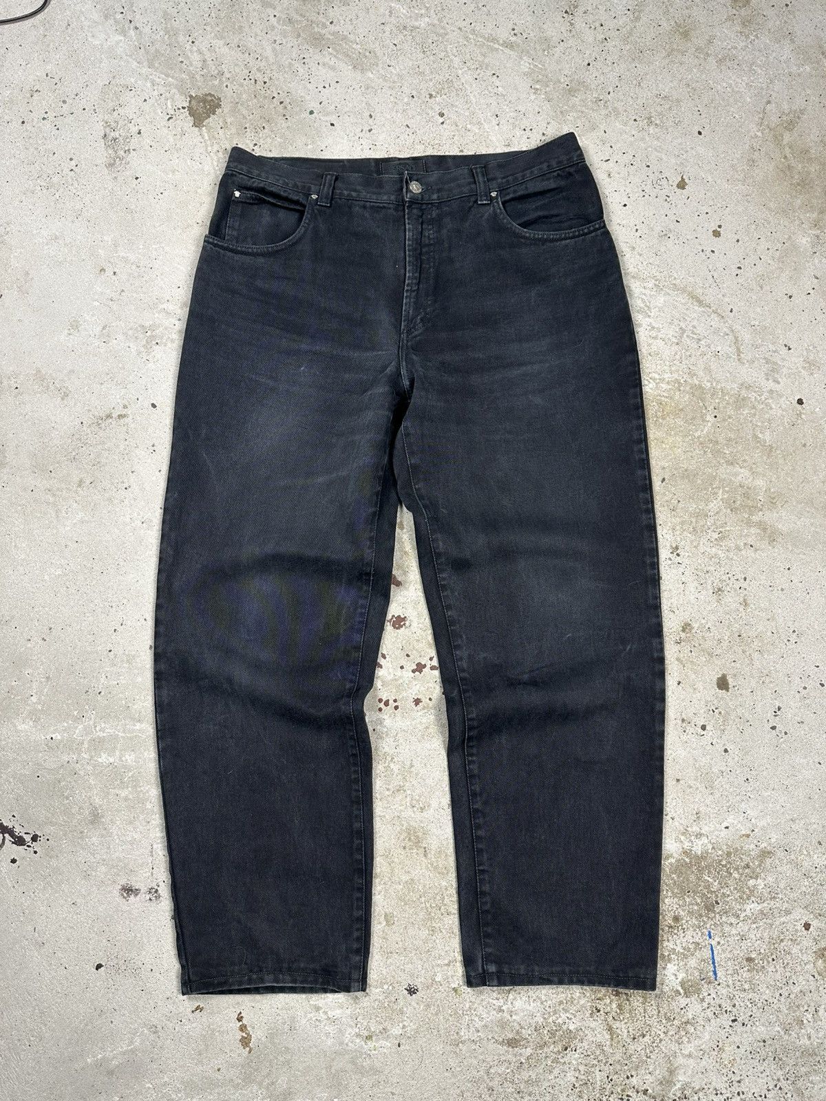 Versace × Versace Jeans Couture × Vintage Vintage Y2K Versace Jeans Couture Washed Black Denim Pants Size US 36 / EU 52 - 2 Thumbnail