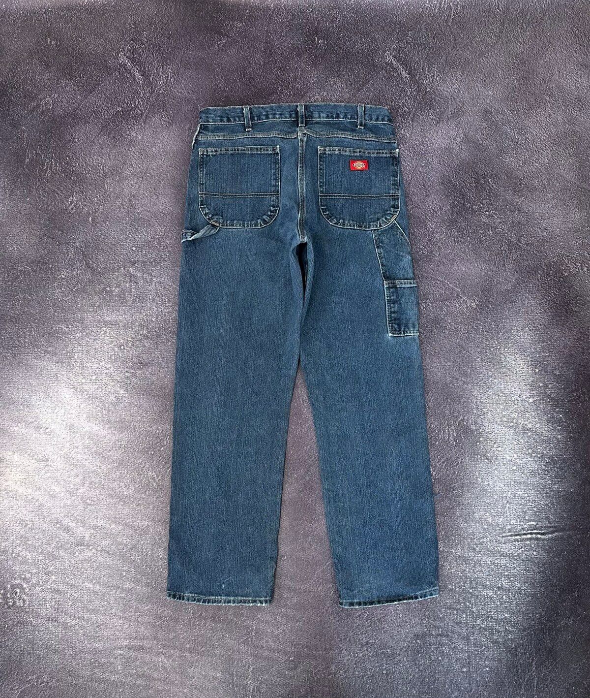 Pre-owned Dickies X Vintage 90's Dickies Single Knee Baggy Denim Work Pants Jeans In Blue