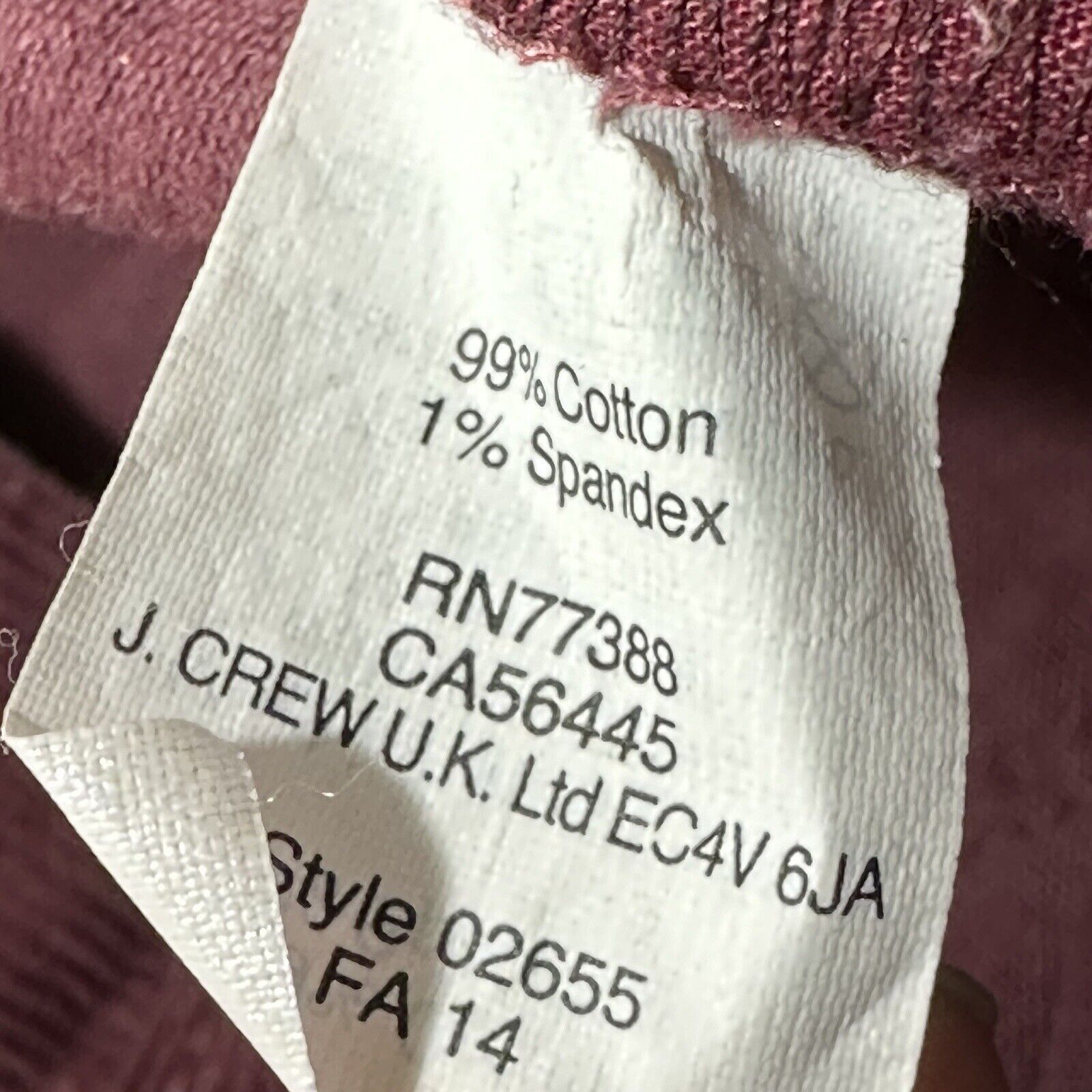 J.Crew J. Crew 28 Corduroy Burgundy Skinny Leg Pants (31 x 28) Size 31" - 6 Thumbnail