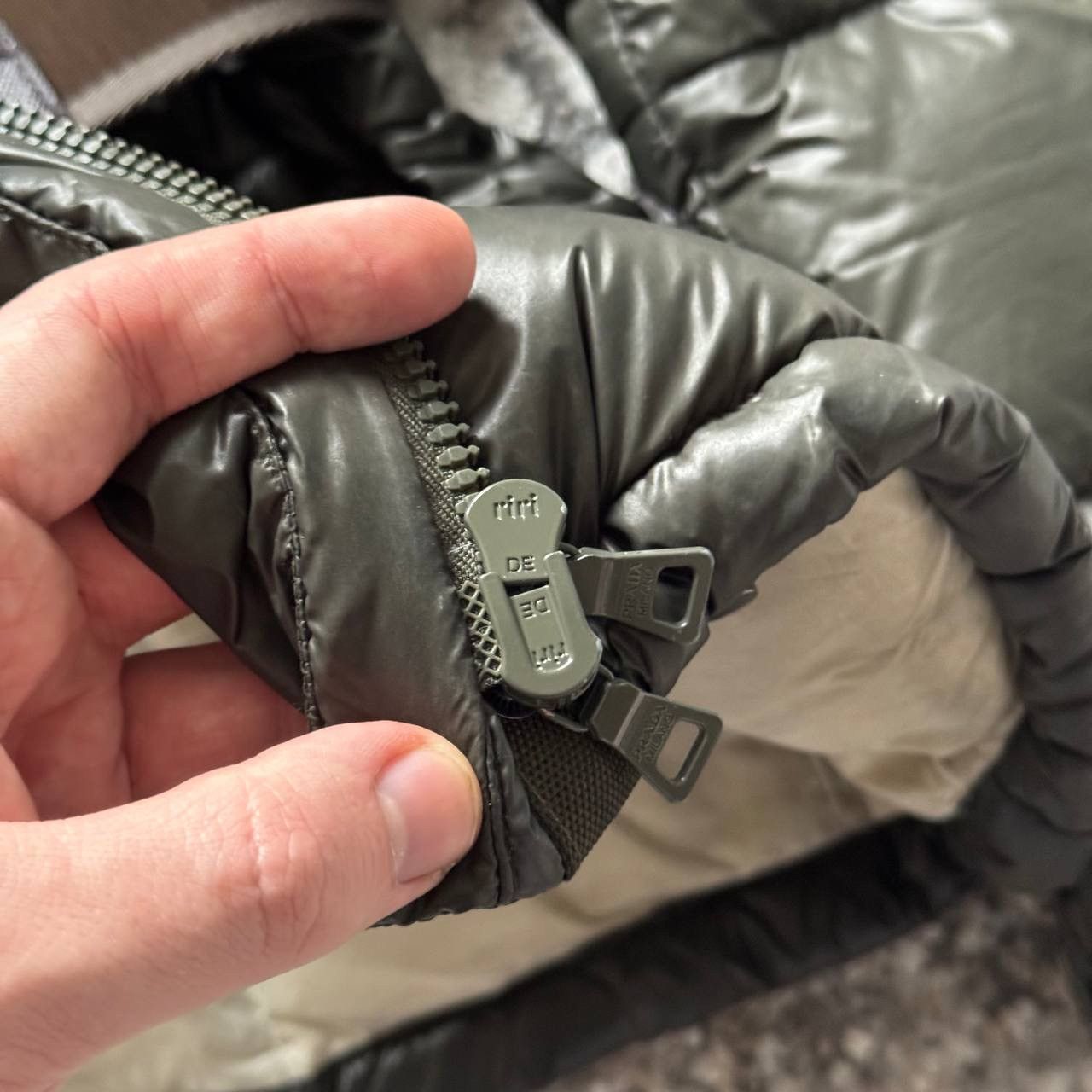 Rare Prada Vintage Khaki Nylon Belted Puffer Down Ski Jacket