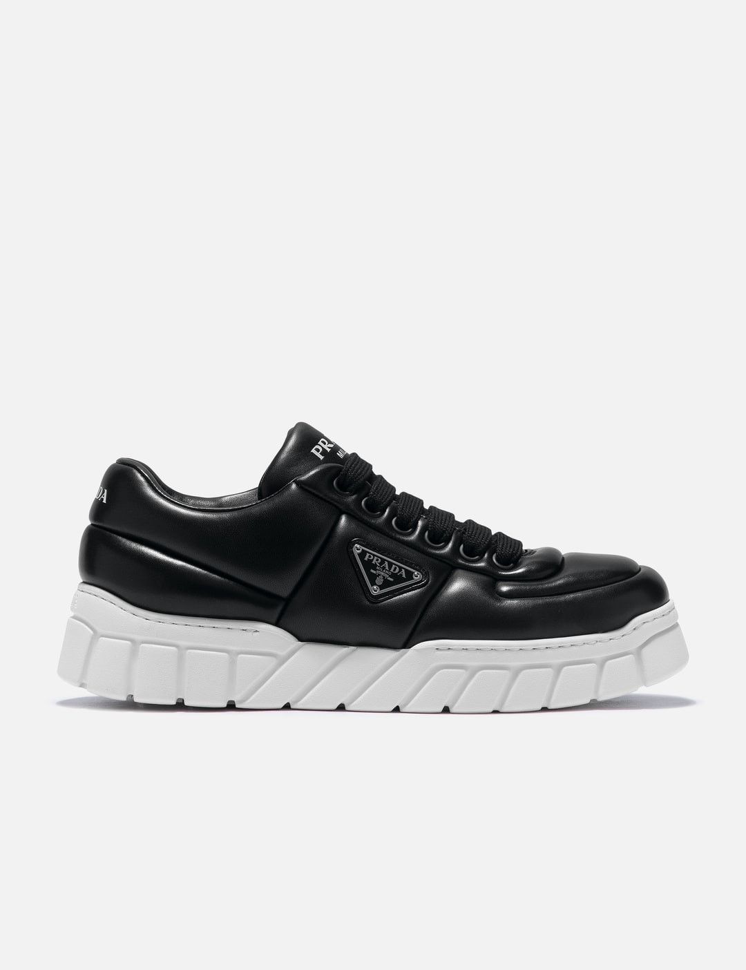 Padded Nappa Leather Sneakers in Black