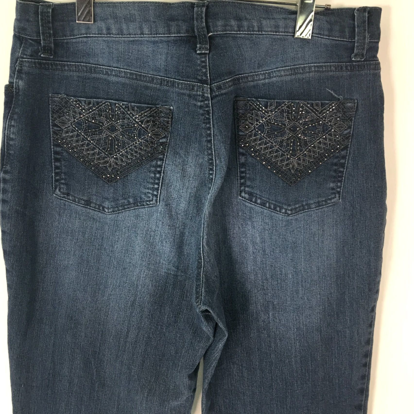 Gloria Vanderbilt Gloria Vanderbilt Womens Jeans Flat Front Straight Blue Size 12 34" Waist 30" Inseam Regular Rise High 5-Pocket Denim Dress Casual Womens Jeans Size 34" / US 12 / IT 48 - 4 Thumbnail
