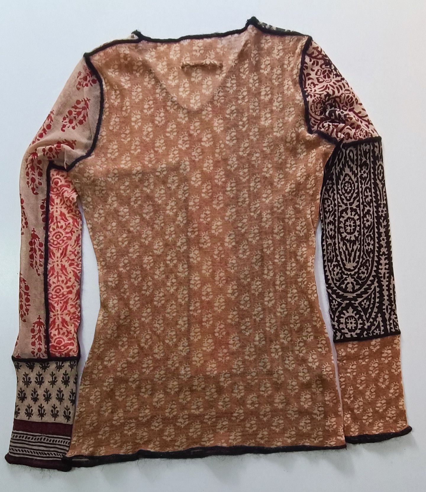 Jean Paul Gaultier FW2000/01- Bi-material top - tribal and floral - Patchwork Size S / US 4 / IT 40 - 19 Thumbnail