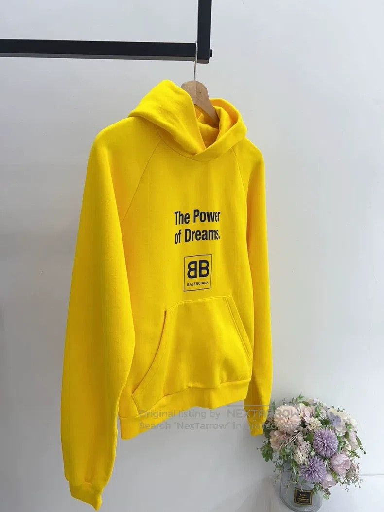 Balenciaga Balenciaga Yellow Hooded Sweatshirt Size US XS / EU 42 / 0 - 2 Thumbnail