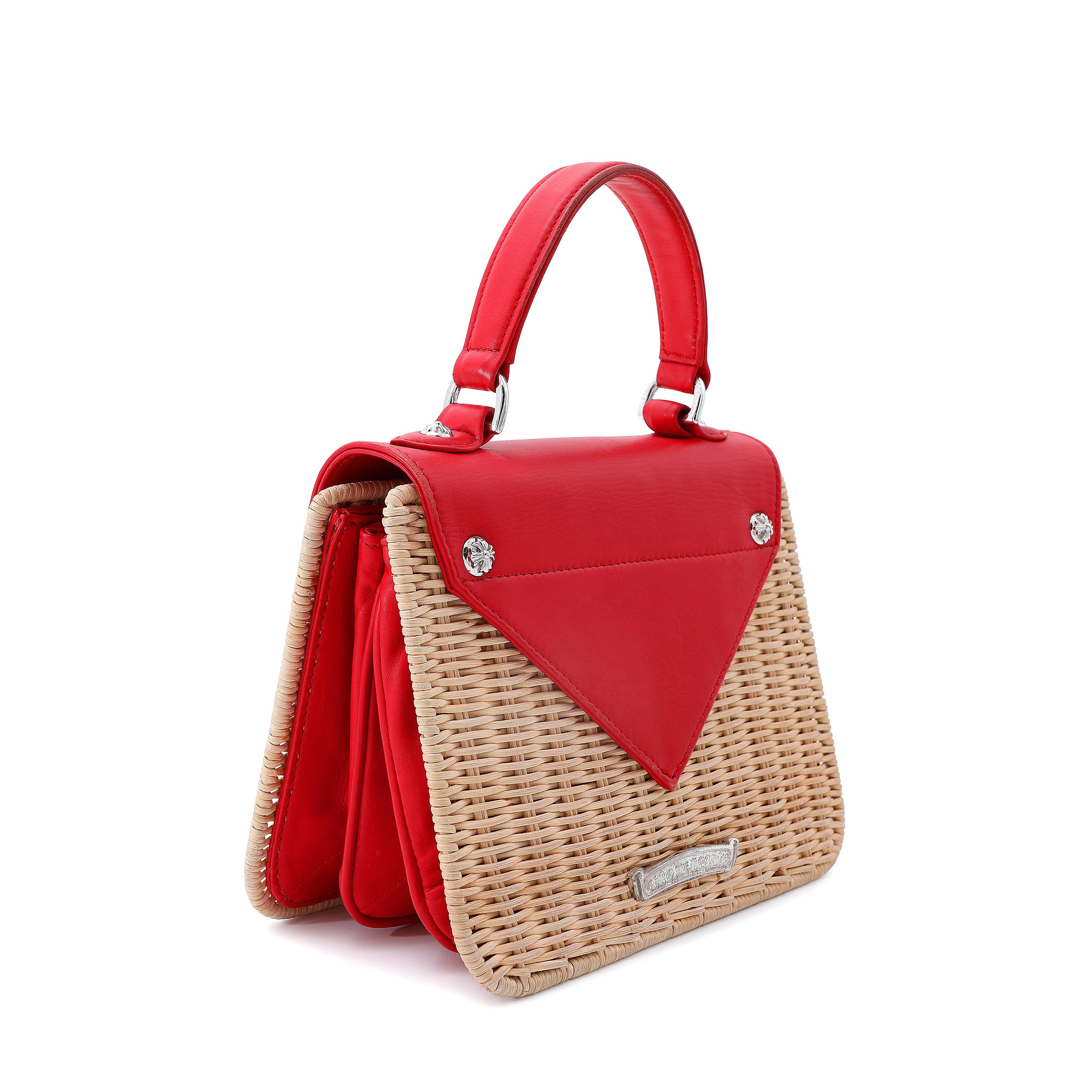 Chrome Hearts Wicker Top Handle Bag Red Leather Flap Size ONE SIZE - 5 Thumbnail