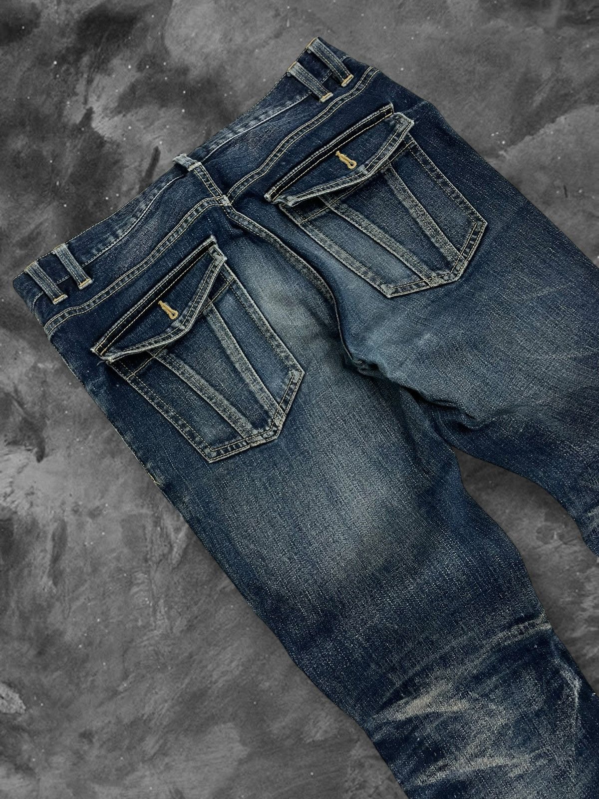 Michel Klein Vintage 1990s Designer Michel Klein Raw Distressed Denim Size US 32 / EU 48 - 14 Thumbnail