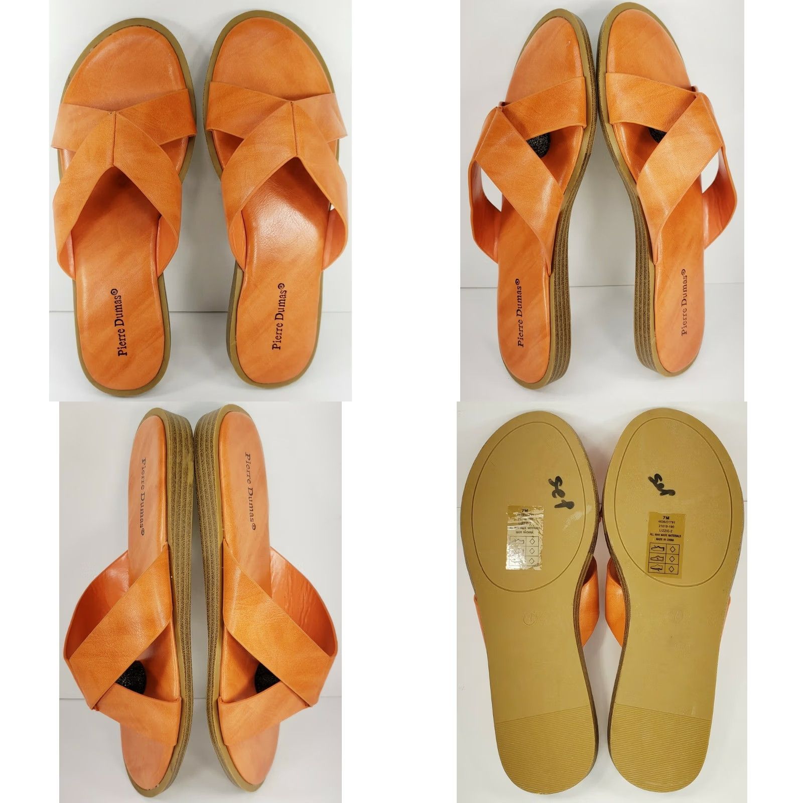 Vintage Pierre Dumas Lizzie2 Sandals Size 7M Orange Women's Slide Size US 7 / IT 37 - 8 Thumbnail