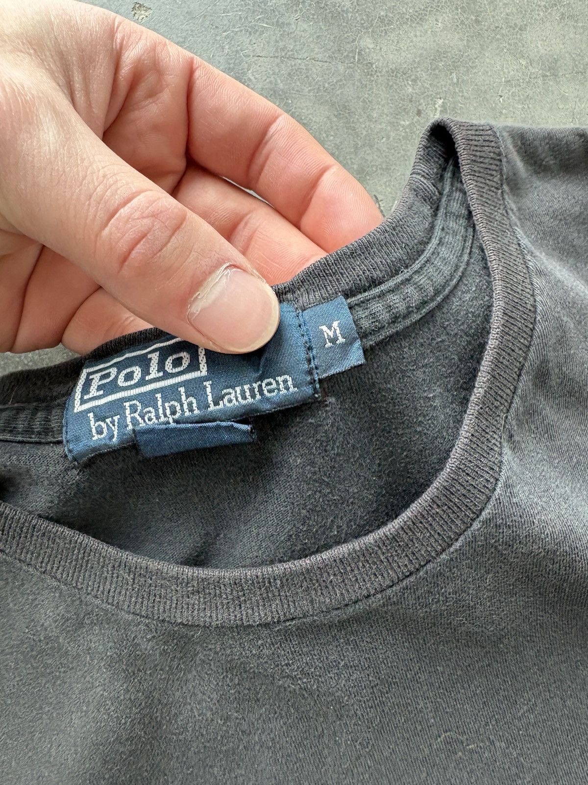 Polo Ralph Lauren Vintage Y2K Polo Ralph Lauren Pocket Tee Faded Black Size US M / EU 48-50 / 2 - 5 Thumbnail