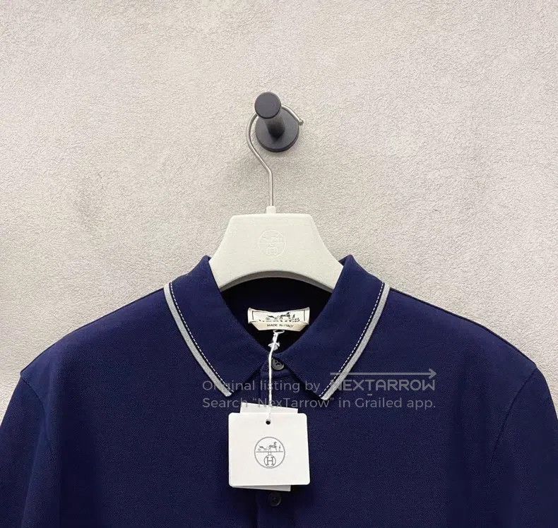 Hermes Hermes Short-sleeved Polo shirt, dark blue Size US M / EU 48-50 / 2 - 4 Thumbnail