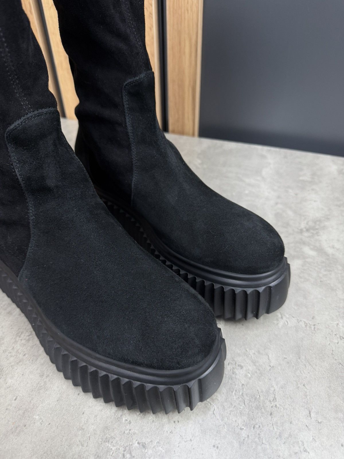 AGL AGL Black Suede Platform Boots Chunky Sole EU 38.5 Size US 8.5 / IT 38.5 - 3 Thumbnail