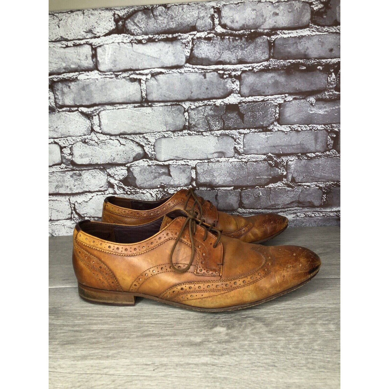 Ted Baker Ted Baker London Gryene Chili Brown Leather Derby Wingtip Ox Size US 12 / EU 45 - 17 Thumbnail