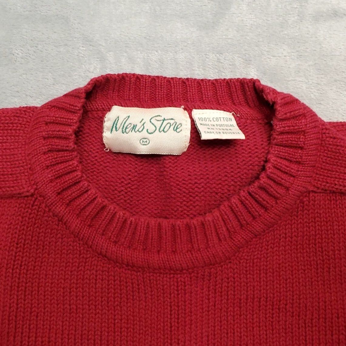 Vintage VINTAGE The Men's Store Sweater Shirt Mens M Red 100% Cotton Ribbed Grandpa 60s 70s Size US M / EU 48-50 / 2 - 5 Thumbnail