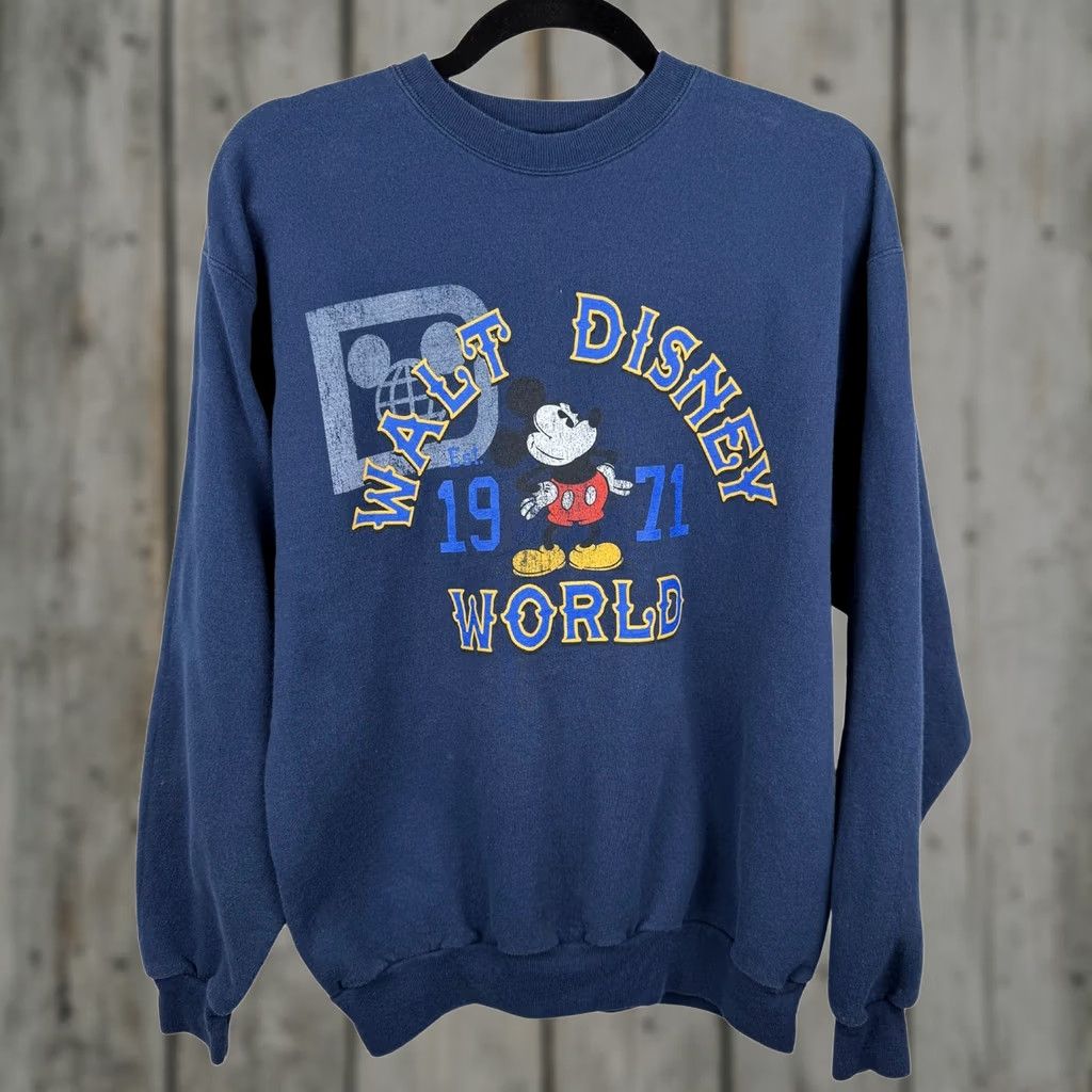 Disney Walt Disney World Unisex Blue Long Sleeve Crew Neck Sweater - Medium, Disney Classic Design, Pullover, Regular Size M, Womens/Unisex Fit Size M / US 6-8 / IT 42-44 - 1 Thumbnail