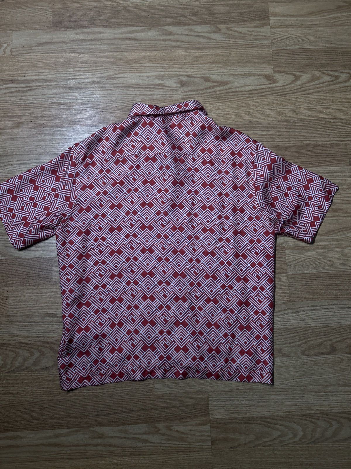 Palm Angels PA Monogram Bowling Shirt Red Off White Size US S / EU 44-46 / 1 - 6 Thumbnail