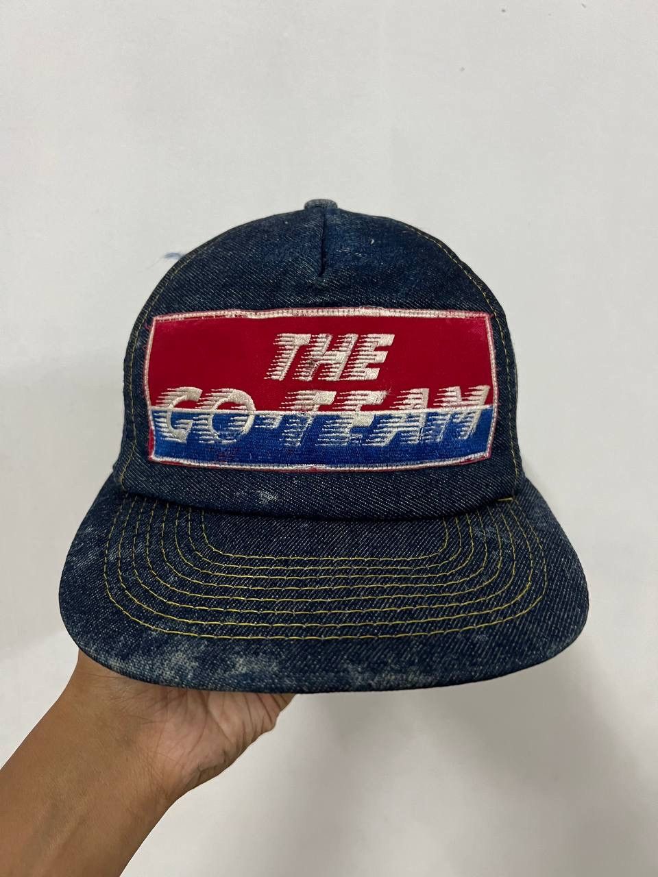 Japanese Brand The Go Team Denim Fade Trucker Hat Size ONE SIZE - 5 Thumbnail