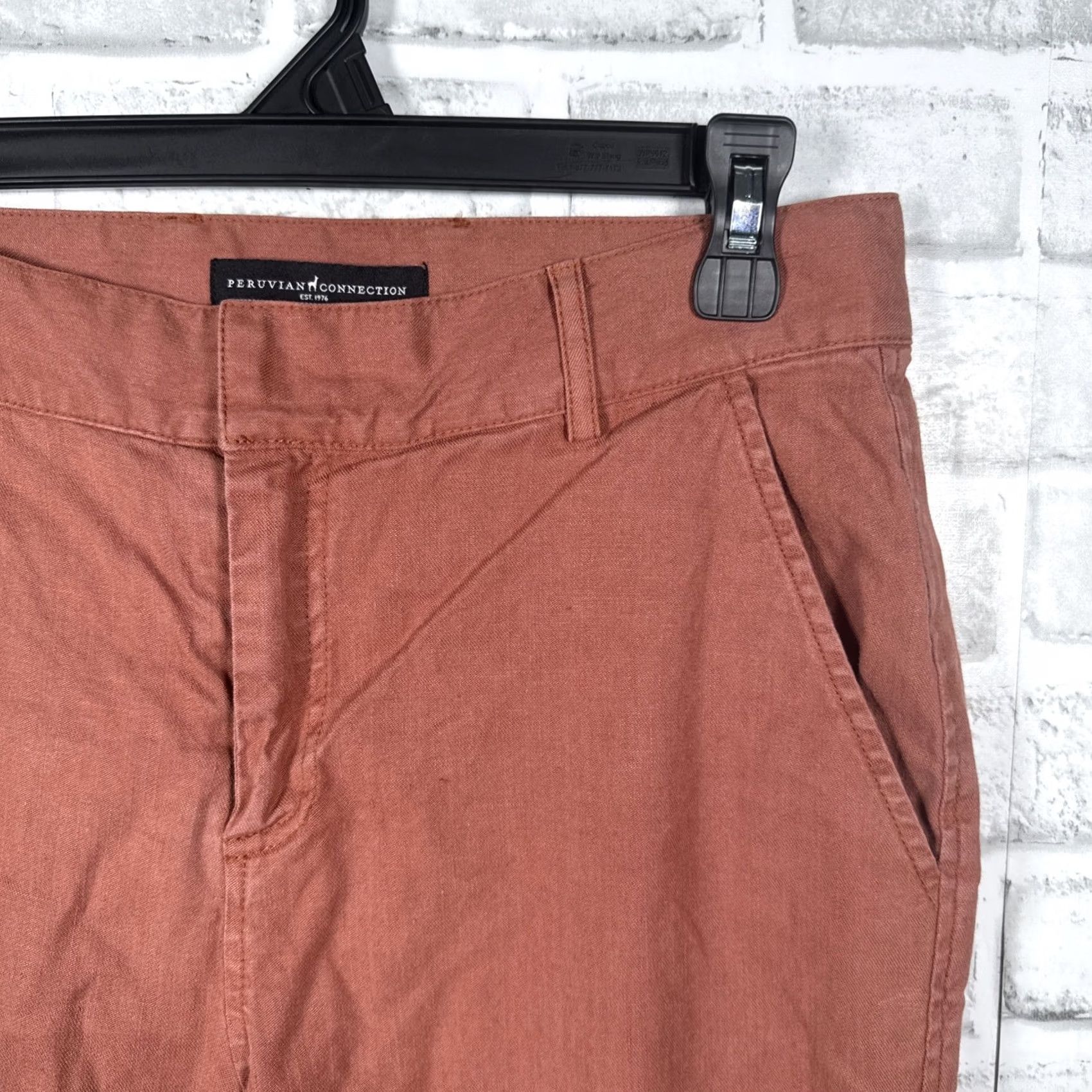 Vintage VINTAGE Peruvian Connection Cropped Pants Womens 26 Red Linen Crop 4x26 Womens Size 26" / US 2 / IT 38 - 2 Thumbnail