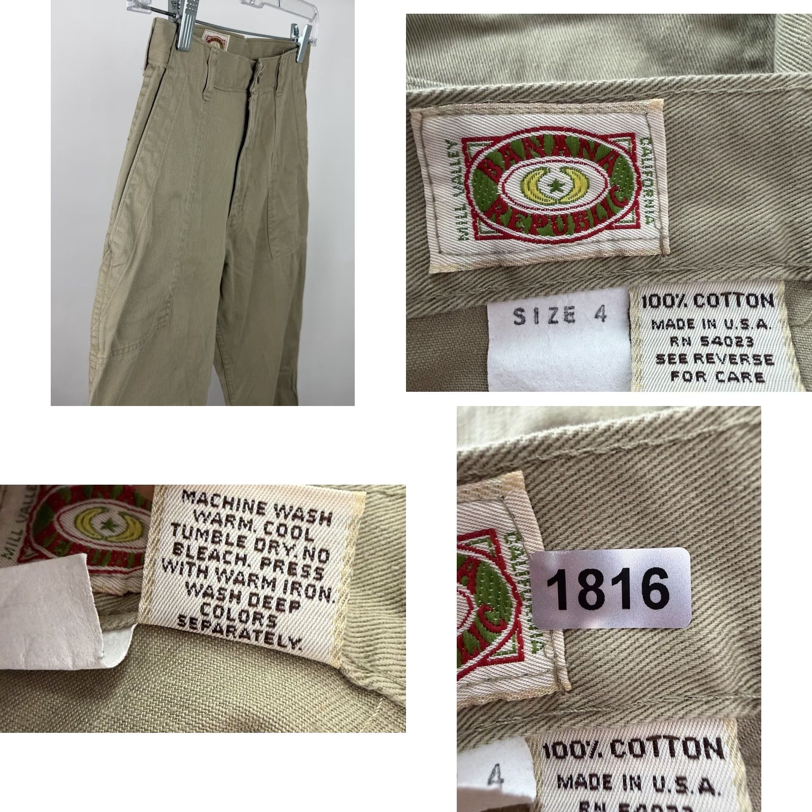 Banana Republic VINTAGE Banana Republic Chino Pants Womens 24x36 ACTUAL Safari Fatigues Army Size 42" / US 20 - 9 Thumbnail