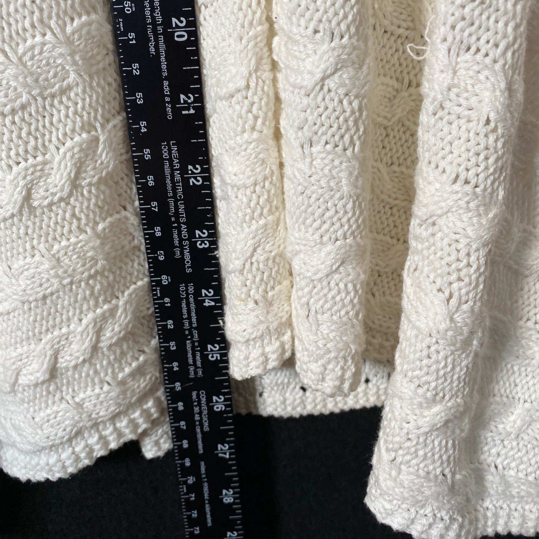 Vintage CAbi Sweater Cream Fringe Fiesta Poncho V-Neck Long Sleeve Knitted XL Women Pullover Knit Casual Workwear Size XL / US 12-14 / IT 48-50 - 7 Thumbnail