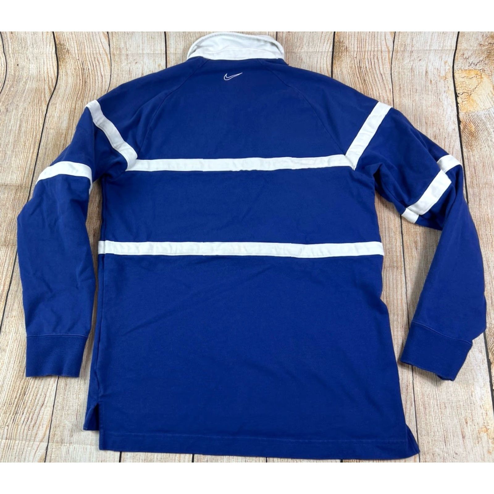 Nike Nike Polo Mens Long Sleeve Collared Rugby Shirt Swoosh CV0169-455 Blue Medium Size US M / EU 48-50 / 2 - 2 Thumbnail