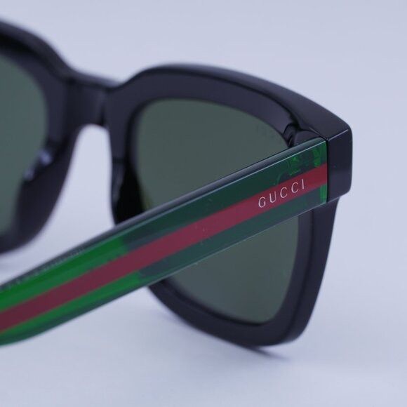 Gucci Gucci GG0001SN 002 Sunglasses Black Square Frame, Green Lens Size ONE SIZE - 5 Thumbnail