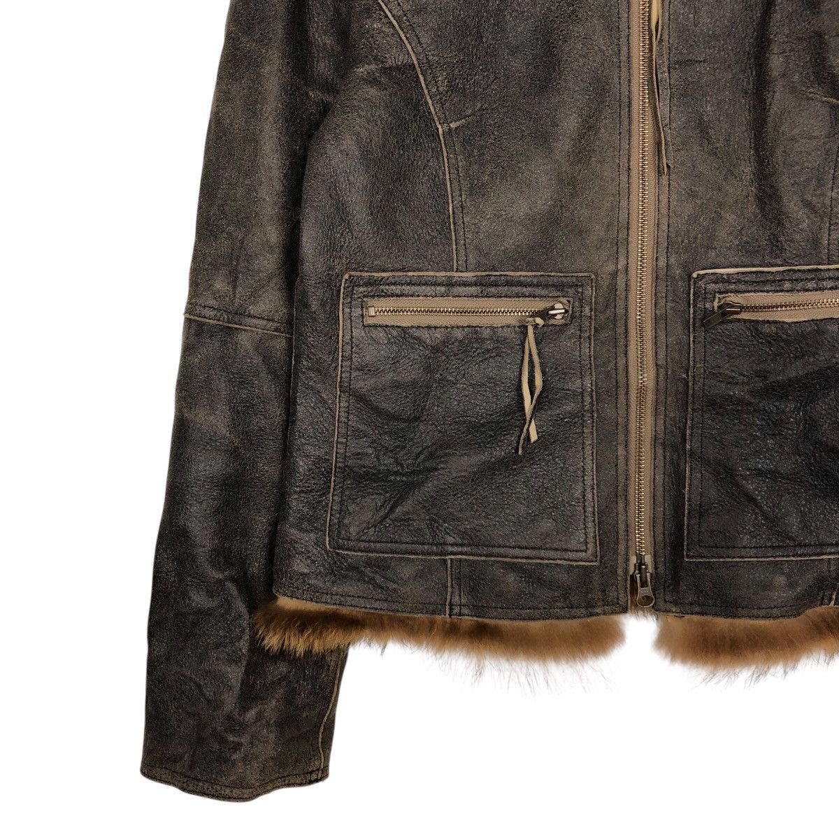 Japanese Brand Vintage Biker Leather Jacket Doney Blanket Fur Issey Miyake Size US M / EU 48-50 / 2 - 5 Thumbnail
