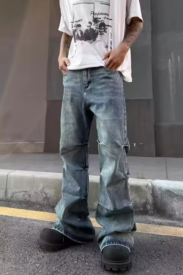 Japanese Brand Pleated Denim Pant Size US 31 - 5 Thumbnail