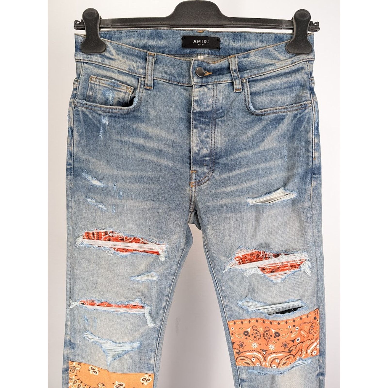 Amiri o1rshd1 Vintage Bandana Artpatch Jeans in Clay Indigo Size US 36 / EU 52 - 3 Thumbnail