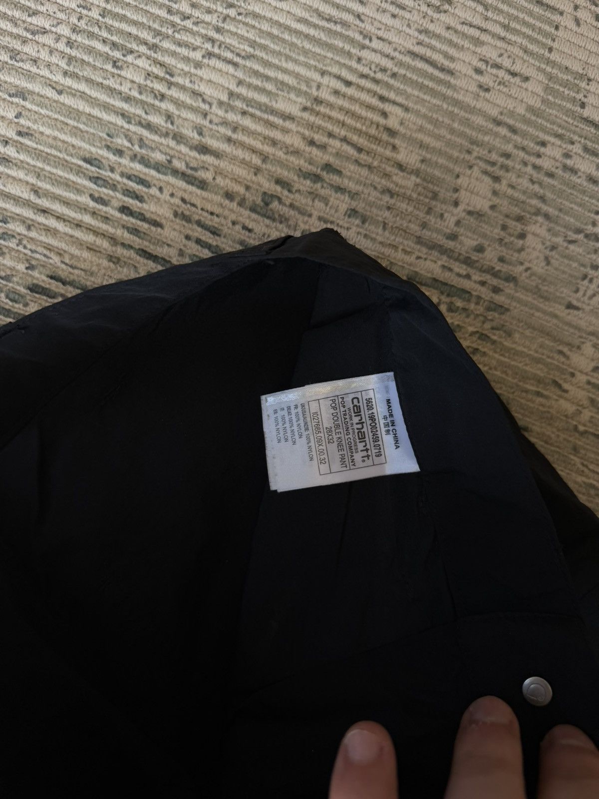 Carhartt Wip × Pop Trading Company Carhartt X Pop Trading Black Nylon Double Knee Work Pants Size US 28 / EU 44 - 8 Thumbnail