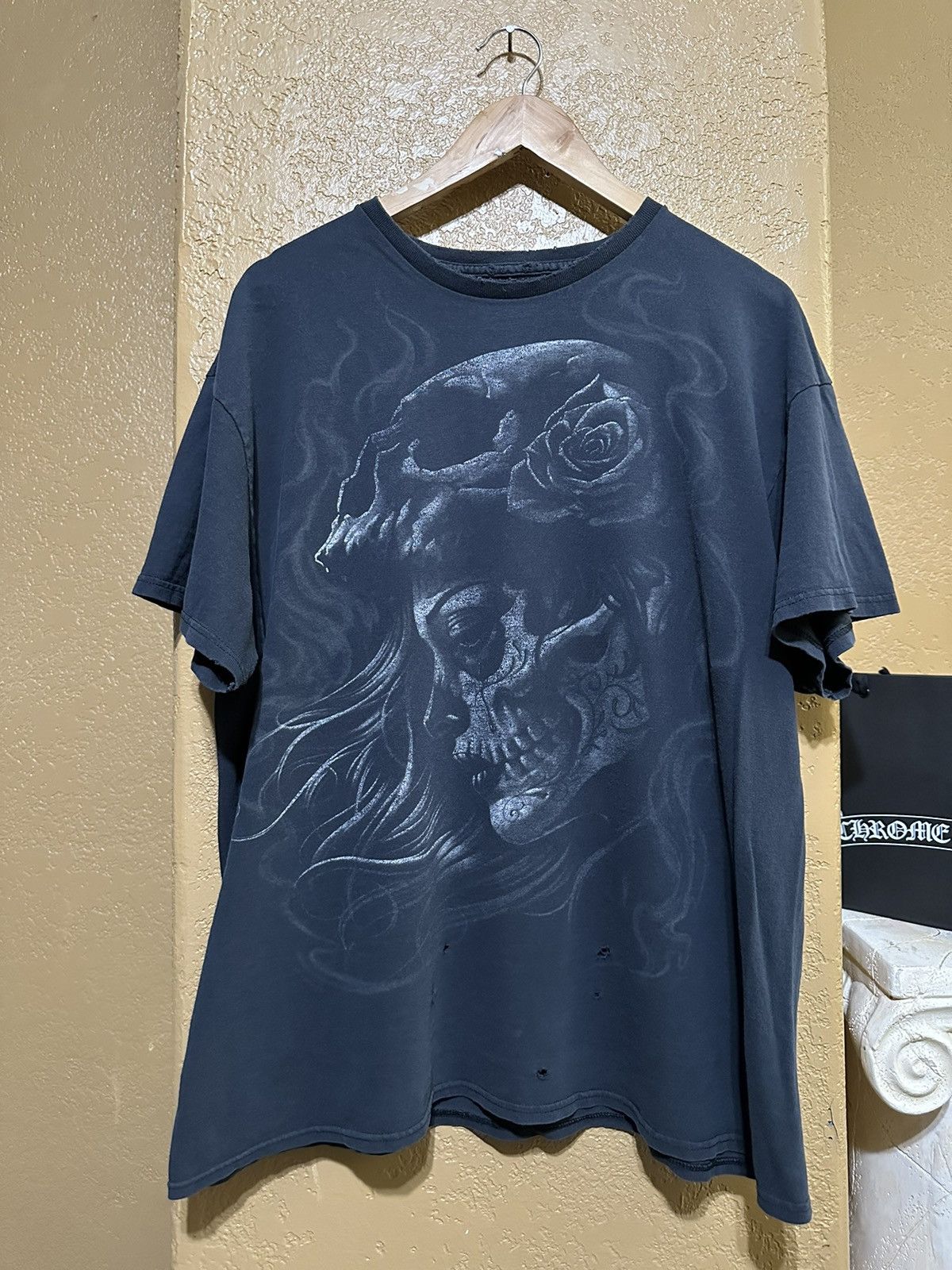 4GSELLER × Vintage 🥀 Insane Thrashed Skull Tattoo T Shirt XL 4gseller Size US XL / EU 56 / 4 - 1 Thumbnail