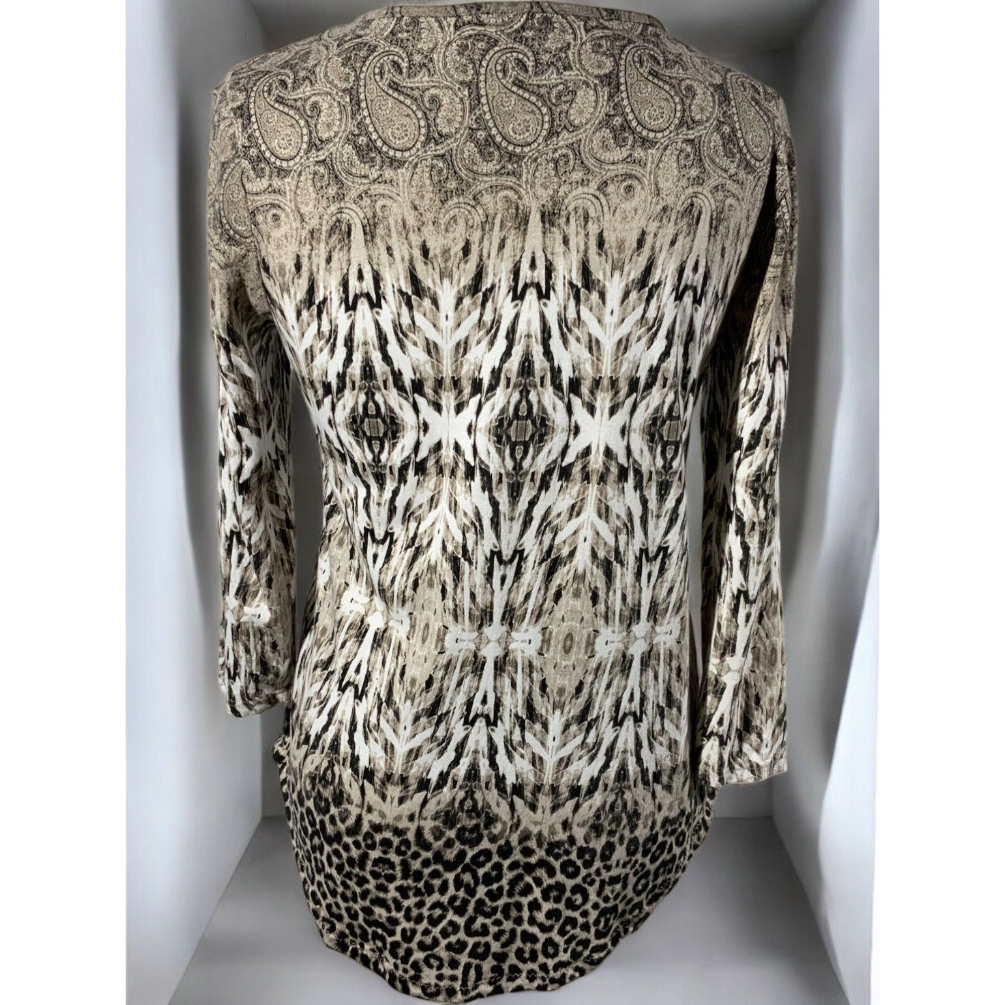Chicos Chicos Brown Animal Leopard Paisley Print Top Small Size S / US 4 / IT 40 - 3 Thumbnail