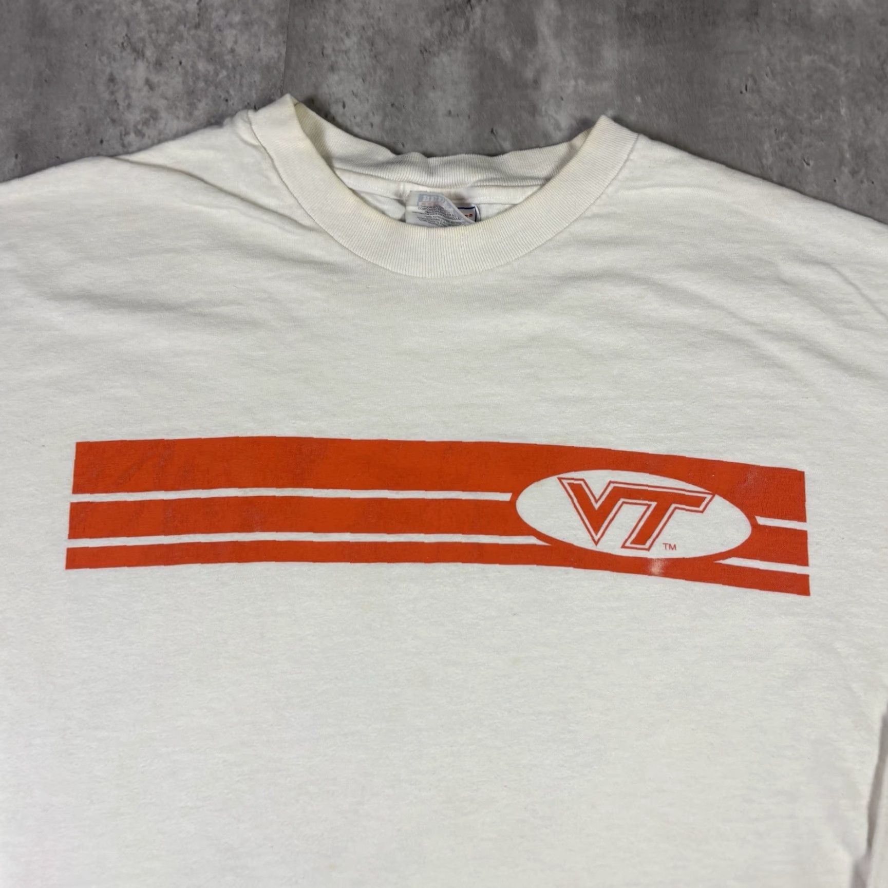 Hanes VINTAGE Virginia Tech T Shirt White Long Sleeve L College University 90s Hanes Crew Neck Graphic Print Mens Size US L / EU 52-54 / 3 - 3 Thumbnail