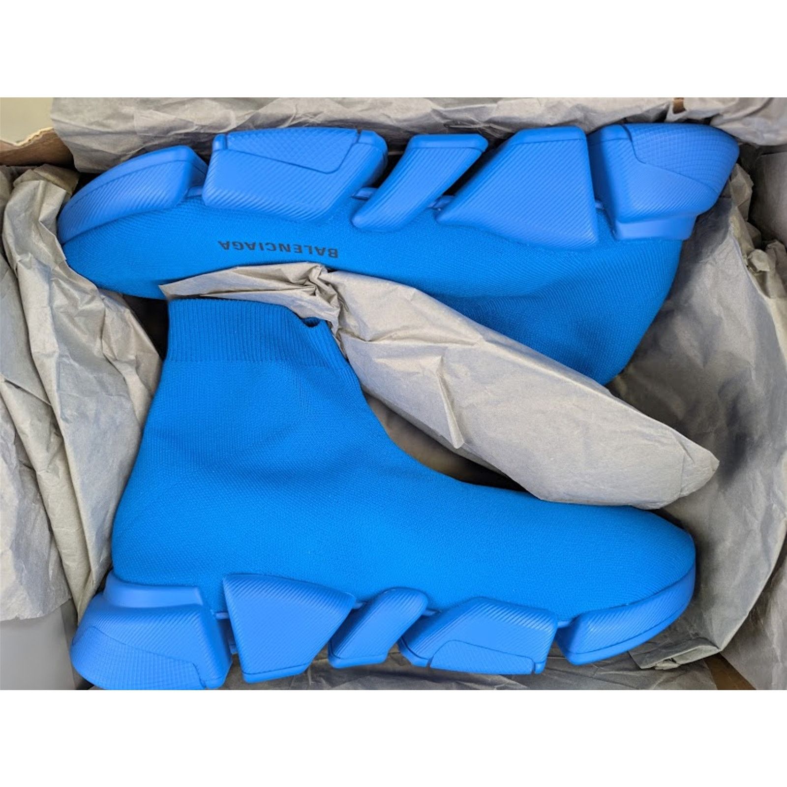 Balenciaga o1rshd1 Speed 2.0 Recycled Knit Sneakers in Dark Blue Size US 12 / EU 45 - 20 Thumbnail