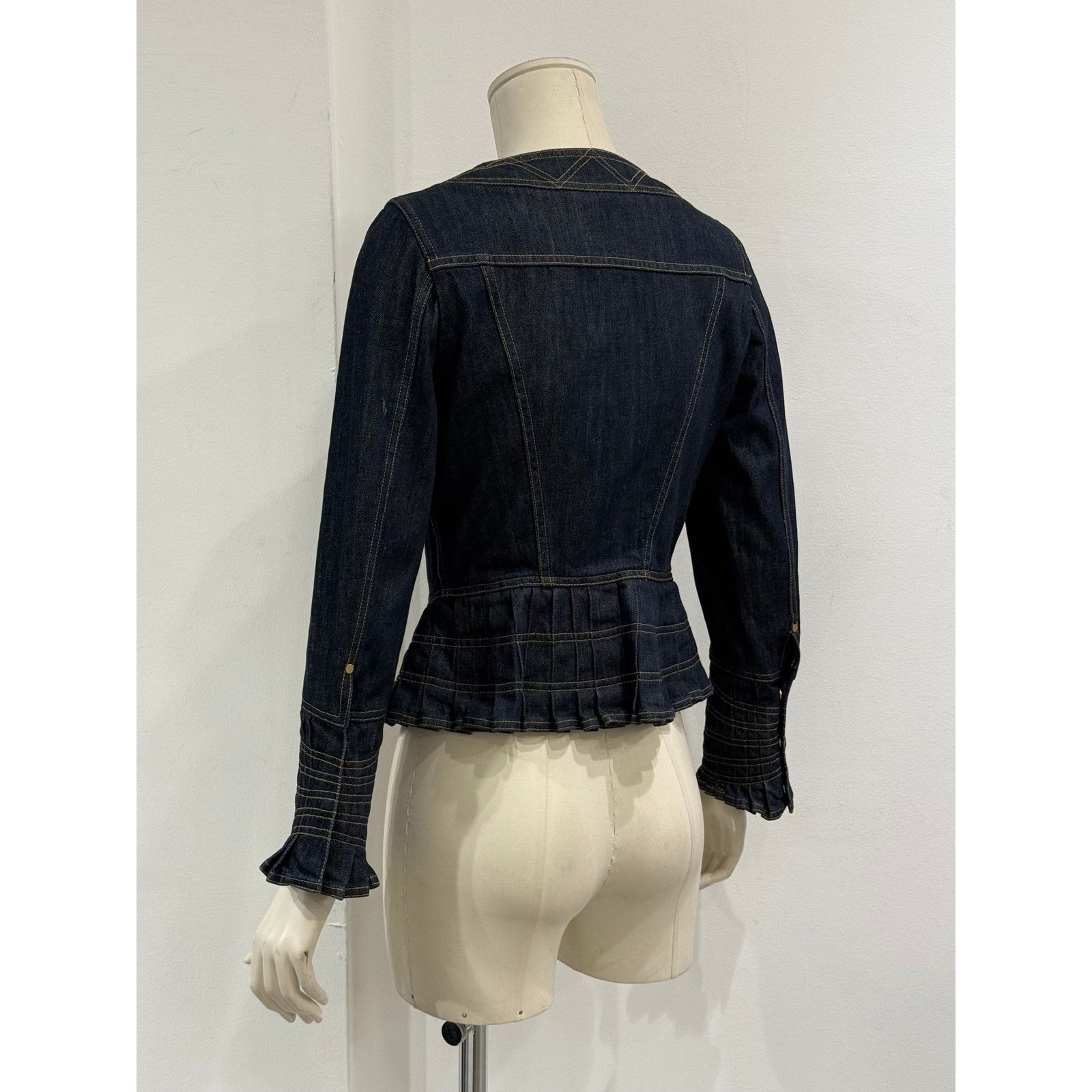 Gucci S/S2004 Gucci by Tom Ford paneled biker denim jacket Size S / US 4 / IT 40 - 7 Thumbnail