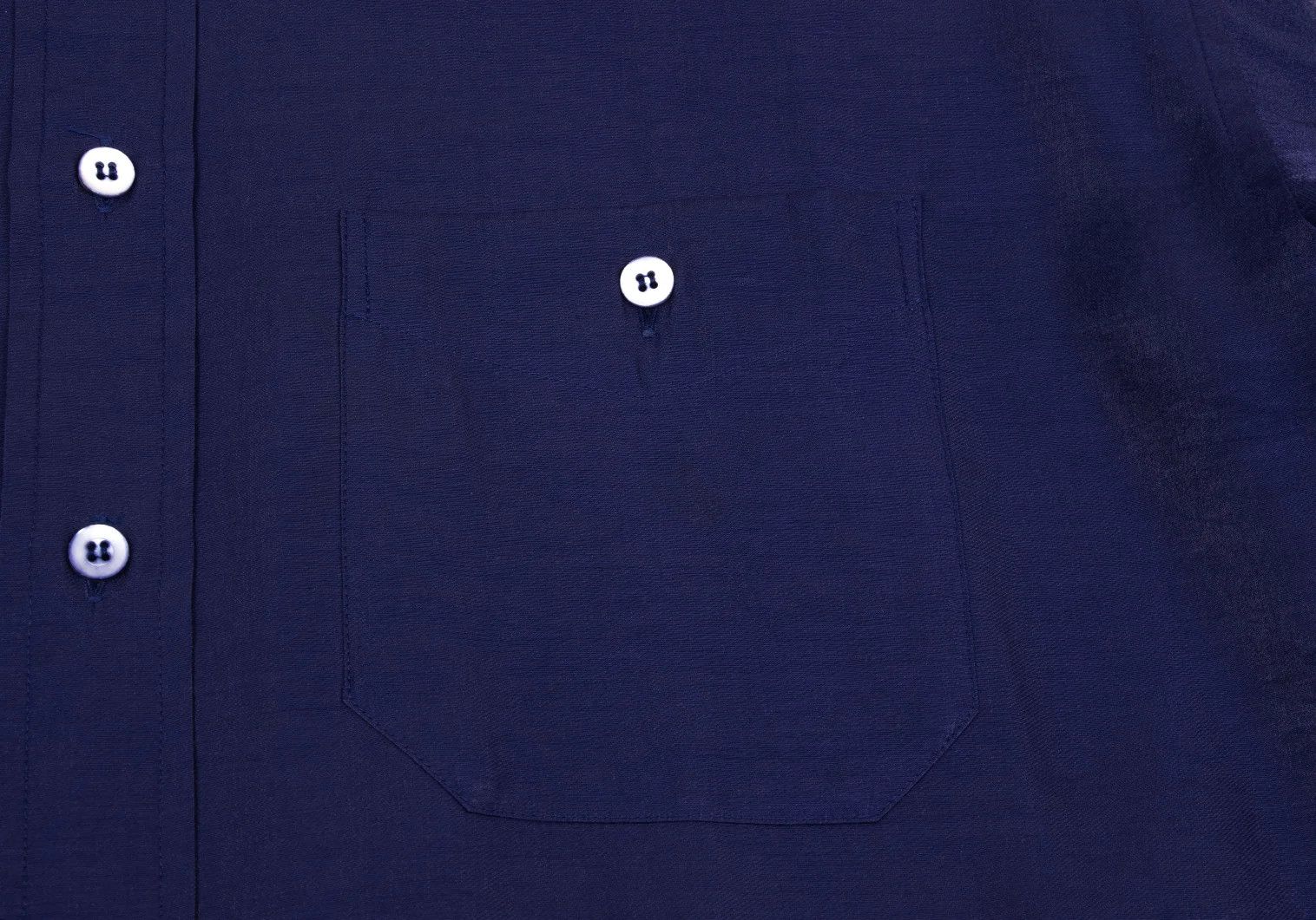 Issey Miyake Shiny Rayon-Nylon Long Sleeve Shirt in Blue, Size L Size US L / EU 52-54 / 3 - 6 Thumbnail