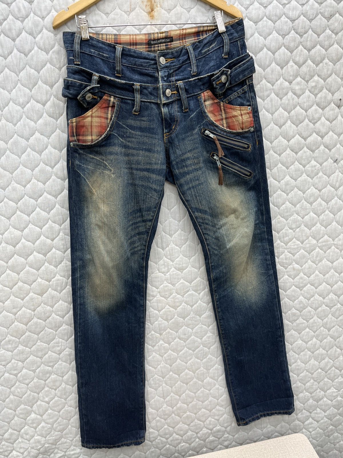 Japanese Brand 🔥🔥🔥ARCHIVE WILD KHAKIS DOUBLE WAIST DENIM Size US 33 - 2 Thumbnail