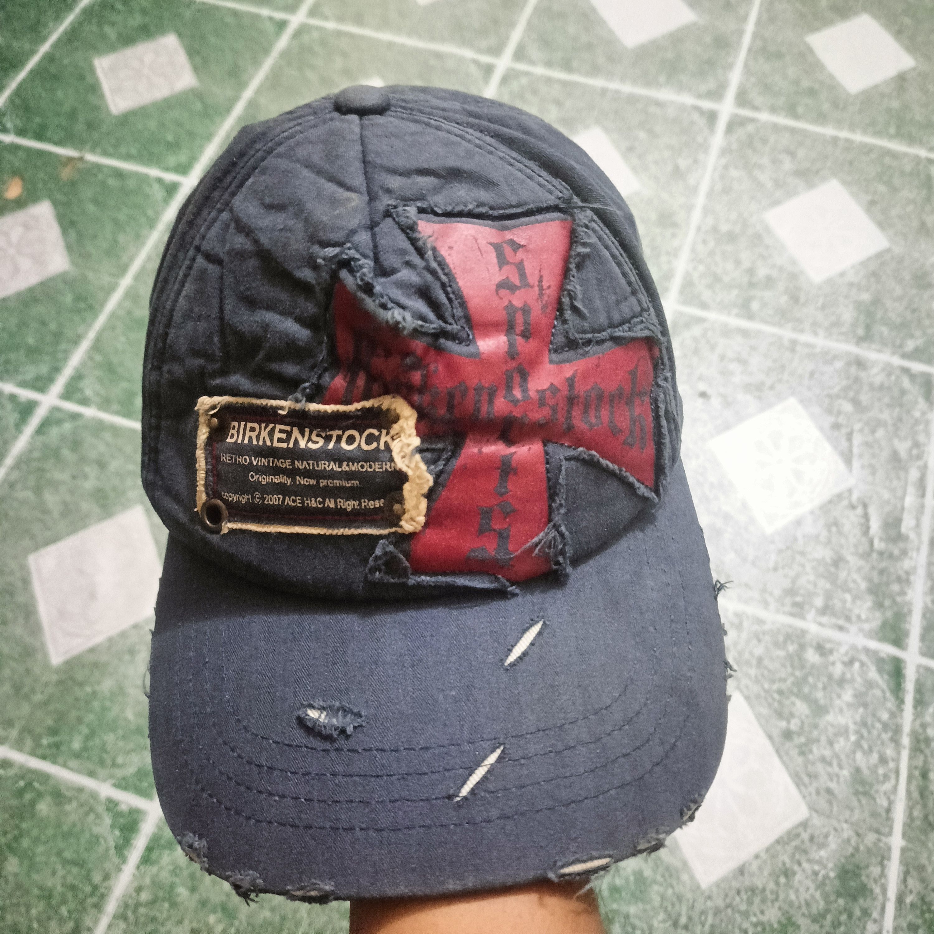 Birkenstock Rare Big Logo Birkenstock Distressed punk bondage hat Size ONE SIZE - 12 Thumbnail