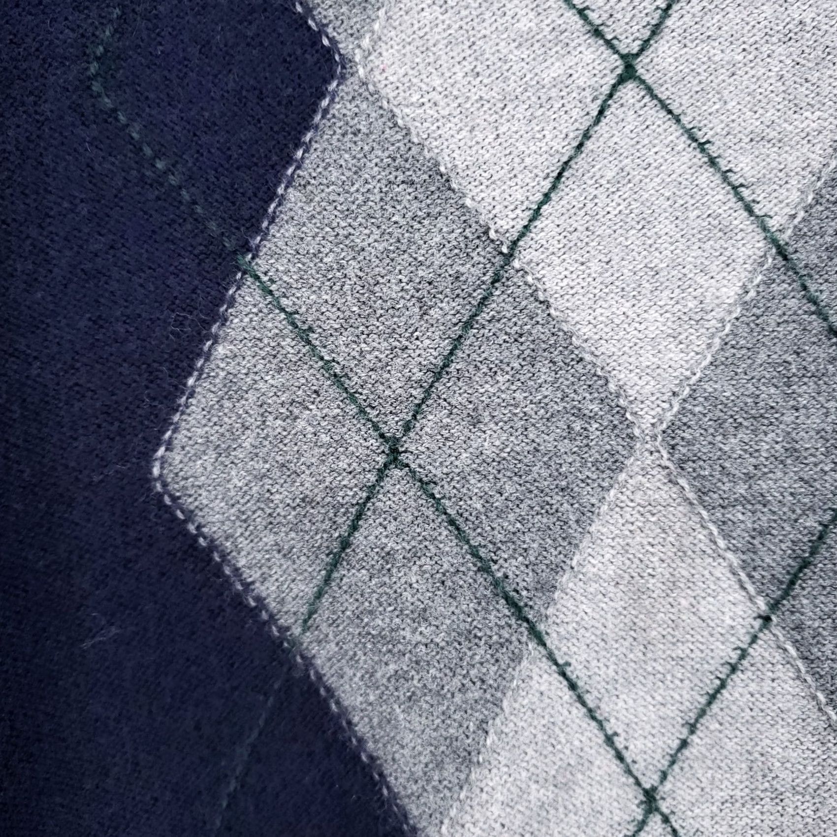 Vintage Chatham Road Sweater Mens XL Navy Blue Argyle V Neck Pullover Cashmere Blend 90s Classic Size US XL / EU 56 / 4 - 4 Thumbnail