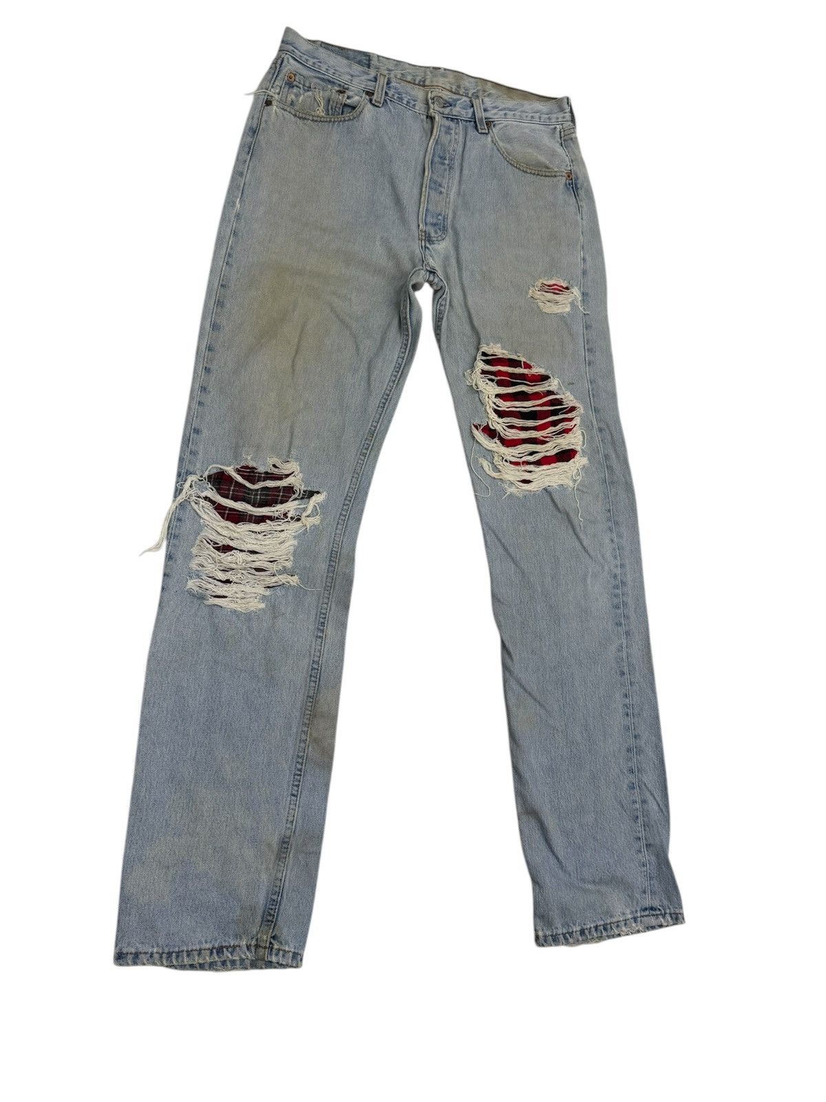 Levi's × Vintage Grunge Revival Kurt Cobain in Modern Shreds Distress Levis Size US 34 / EU 50 - 2 Thumbnail